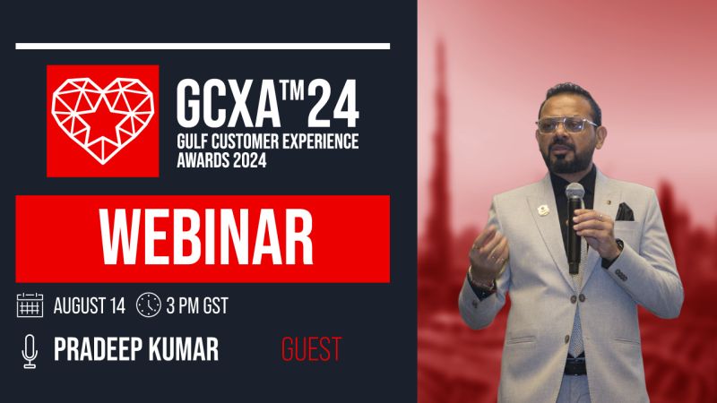 Promotional banner for the Gulf Customer Experience Awards 2024 webinar